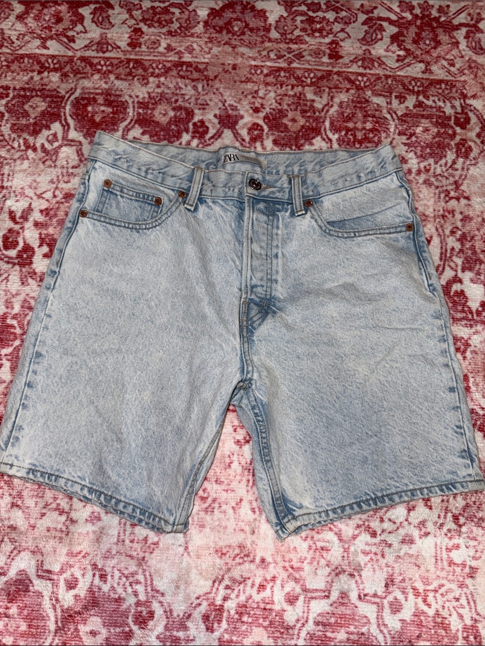 Zara Light Blue Denim Men's Shorts